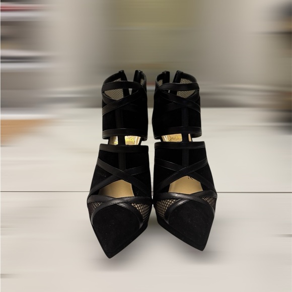 Christian Louboutin Black Mesh Stiletto Heels - Picture 6 of 9